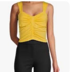 10 Crosby Derek Lam Yellow Cropped Ruched Tank – Women’s Small